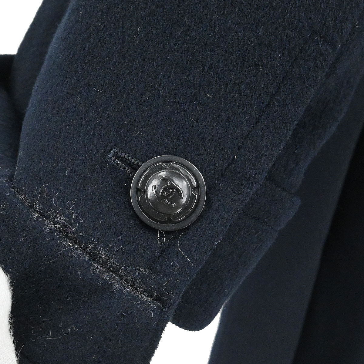 Chanel 1997AW Cashmere Coat Navy #38
