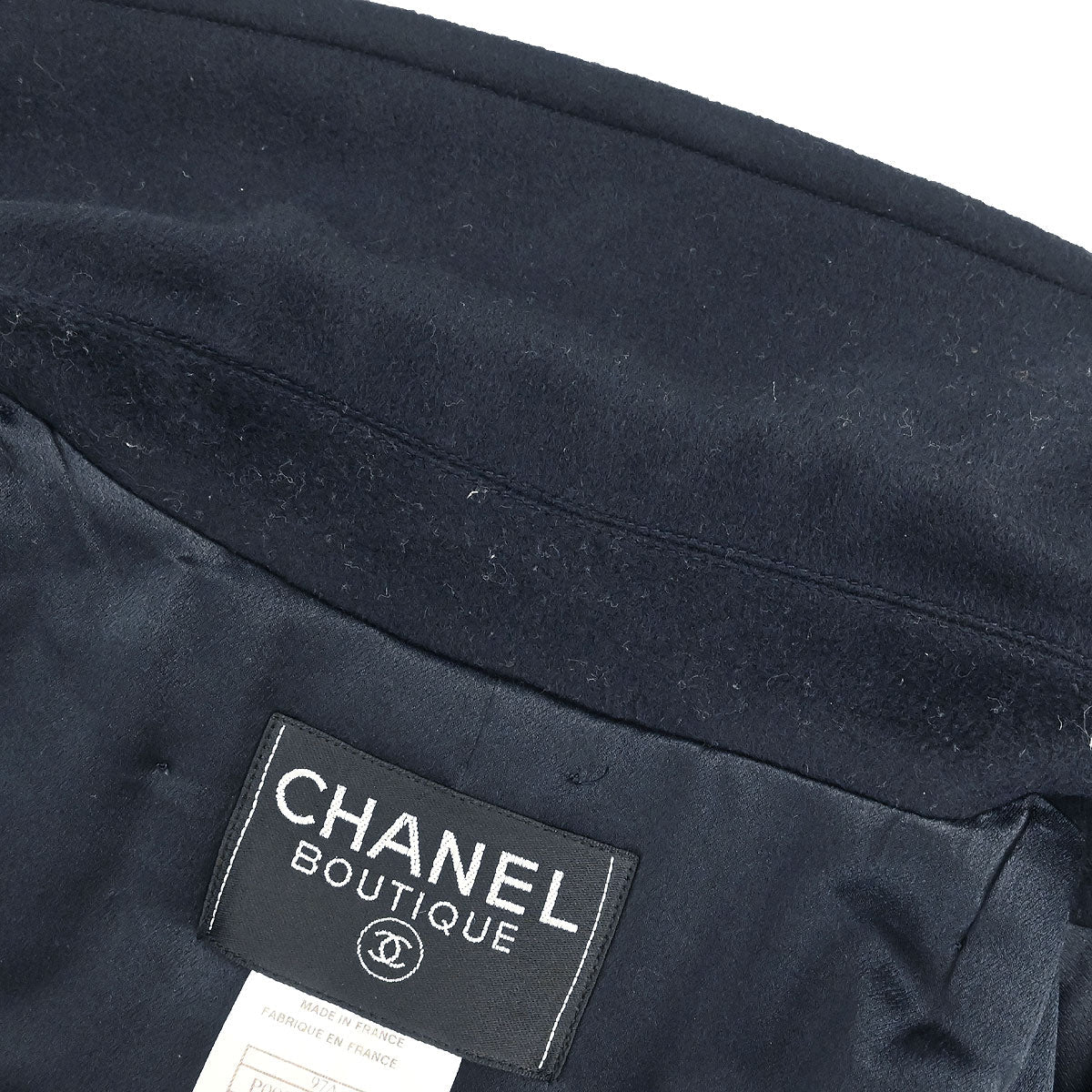 Chanel 1997AW Cashmere Coat Navy #38