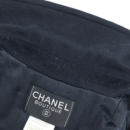 Chanel 1997AW Cashmere Coat Navy #38