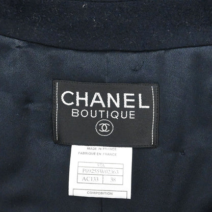 Chanel 1997AW Cashmere Coat Navy #38