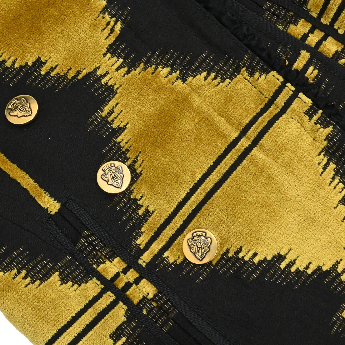 Gucci 2008 Velvet Double Breasted Jacket Black Gold #38