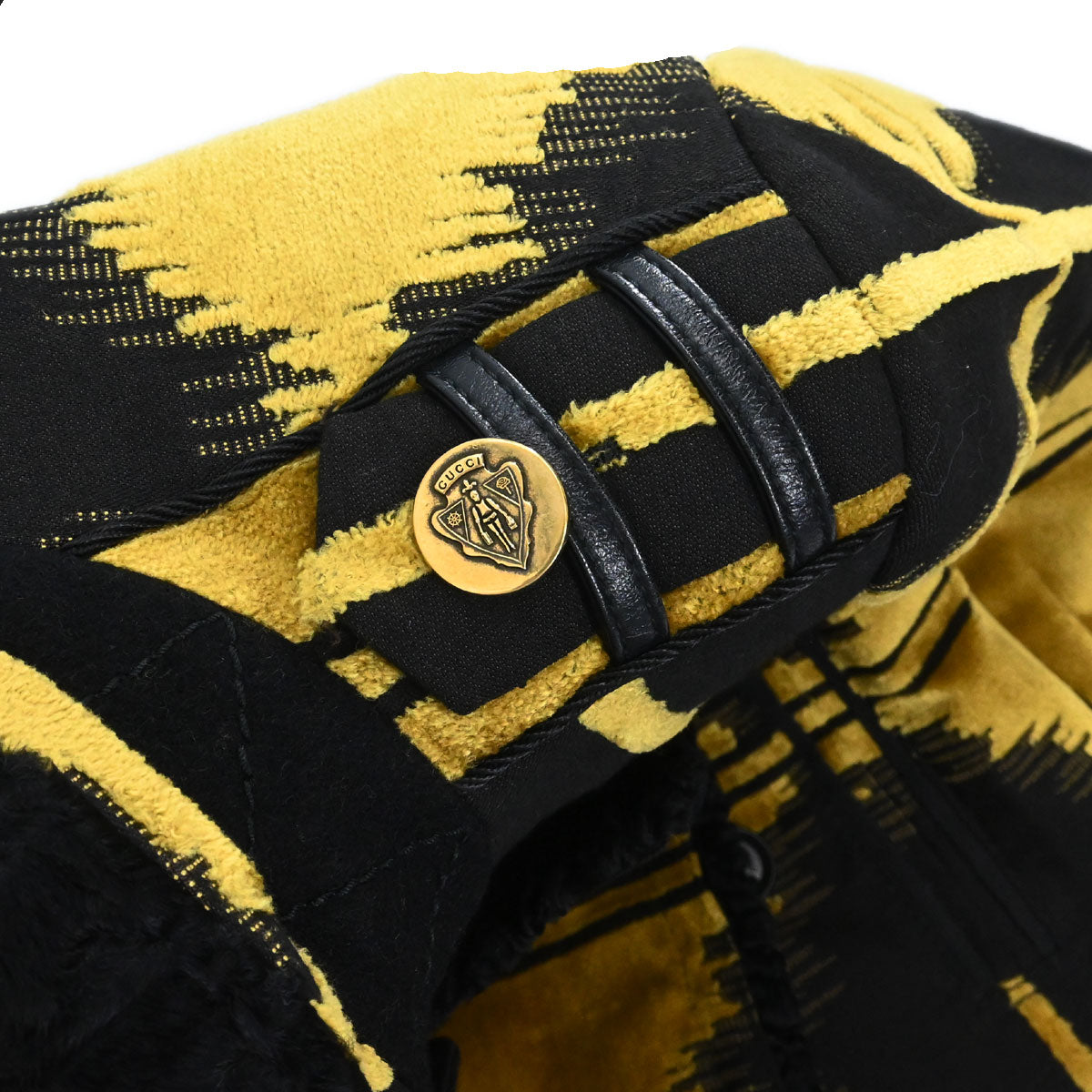 Gucci 2008 Velvet Double Breasted Jacket Black Gold #38