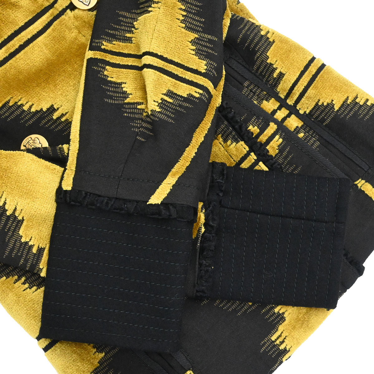 Gucci 2008 Velvet Double Breasted Jacket Black Gold #38