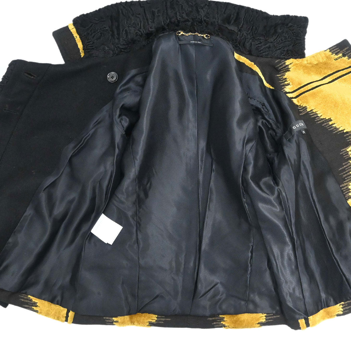 Gucci 2008 Velvet Double Breasted Jacket Black Gold #38