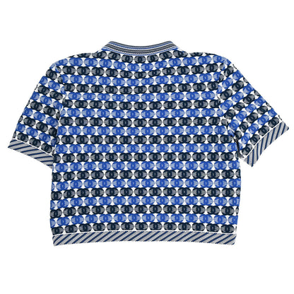 Chanel 2018-2019 Short Sleeve Knit CC Cardigan Blue #40