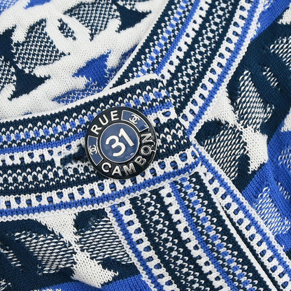 Chanel 2018-2019 Short Sleeve Knit CC Cardigan Blue #40