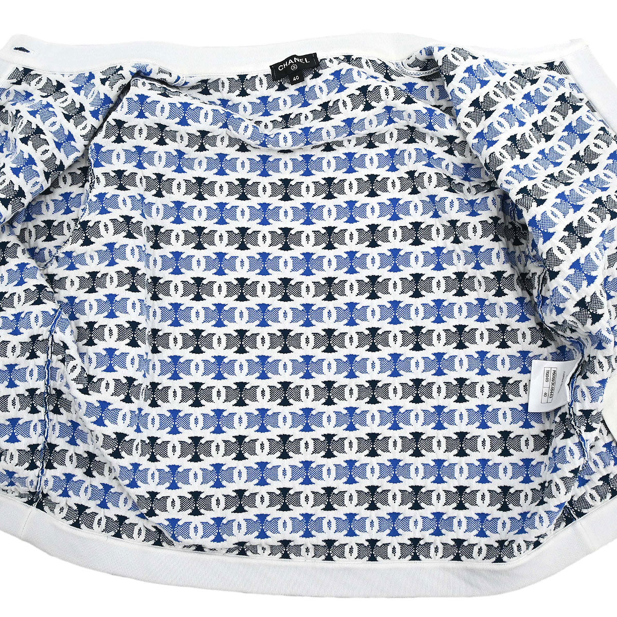 Chanel 2018-2019 Short Sleeve Knit CC Cardigan Blue #40