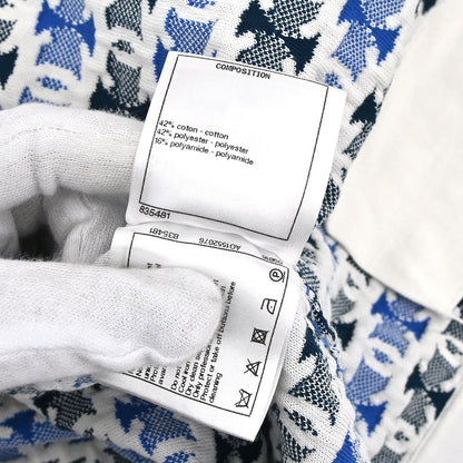 Chanel 2018-2019 Short Sleeve Knit CC Cardigan Blue #40