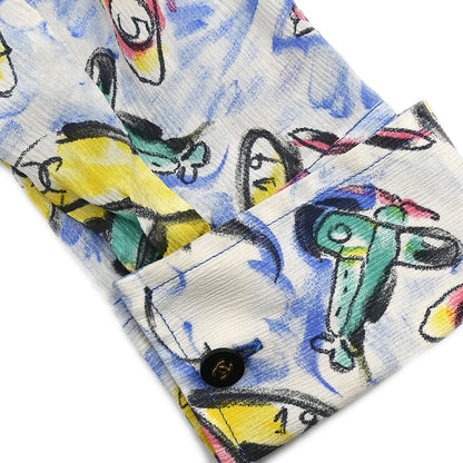 Chanel 1994SS Airplane Print Silk Shirt