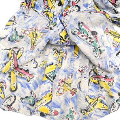 Chanel 1994SS Airplane Print Silk Shirt