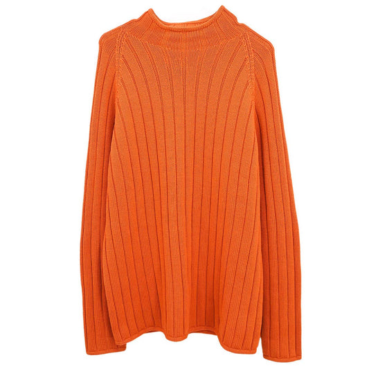Hermes Long Sleeve Pullover Knit Top Orange #L