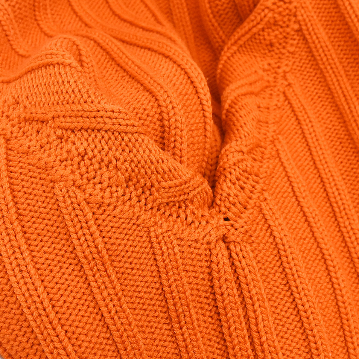Hermes Long Sleeve Pullover Knit Top Orange #L