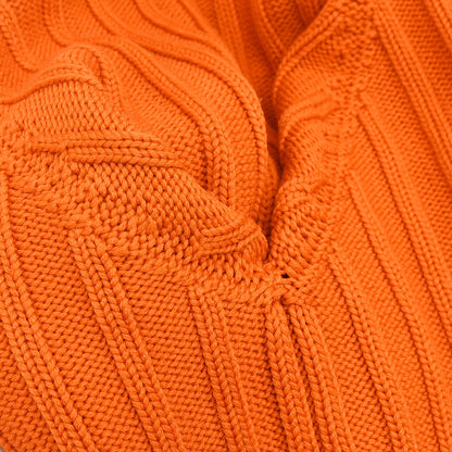 Hermes Long Sleeve Pullover Knit Top Orange #L