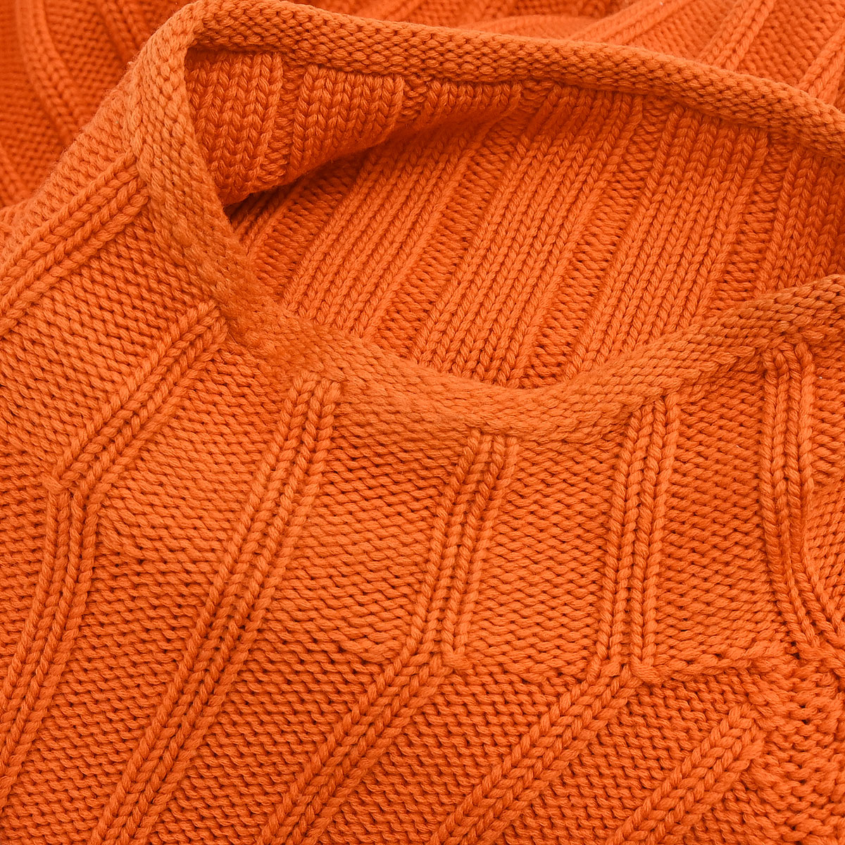 Hermes Long Sleeve Pullover Knit Top Orange #L