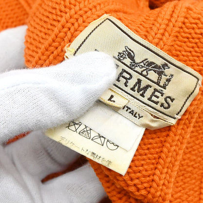 Hermes Long Sleeve Pullover Knit Top Orange #L