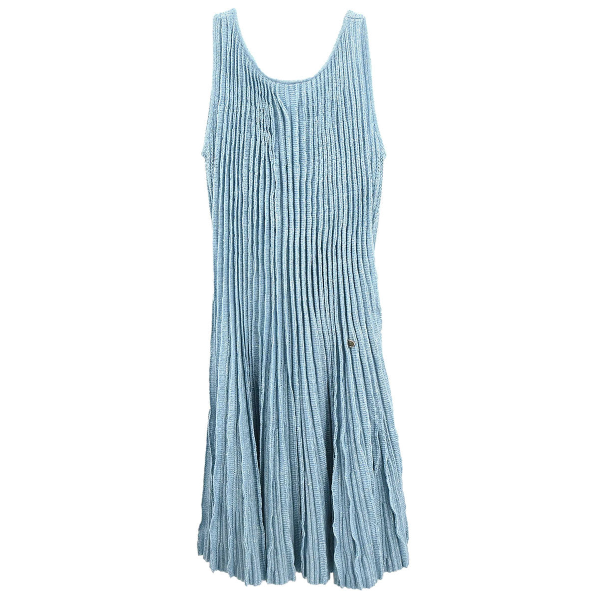 Chanel 2013 Knit Sleeveless Dress Light Blue #36