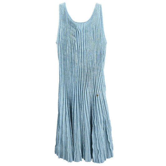 Chanel 2013 Knit Sleeveless Dress Light Blue #36