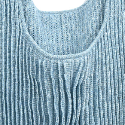 Chanel 2013 Knit Sleeveless Dress Light Blue #36