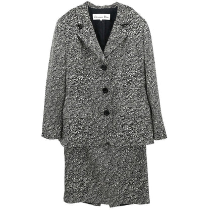 Christian Dior Setup Suit Jacket Skirt Black #40–42