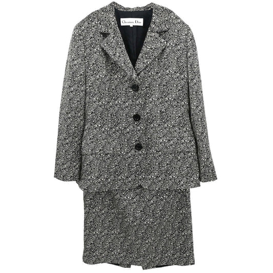 Christian Dior Setup Suit Jacket Skirt Black #40–42