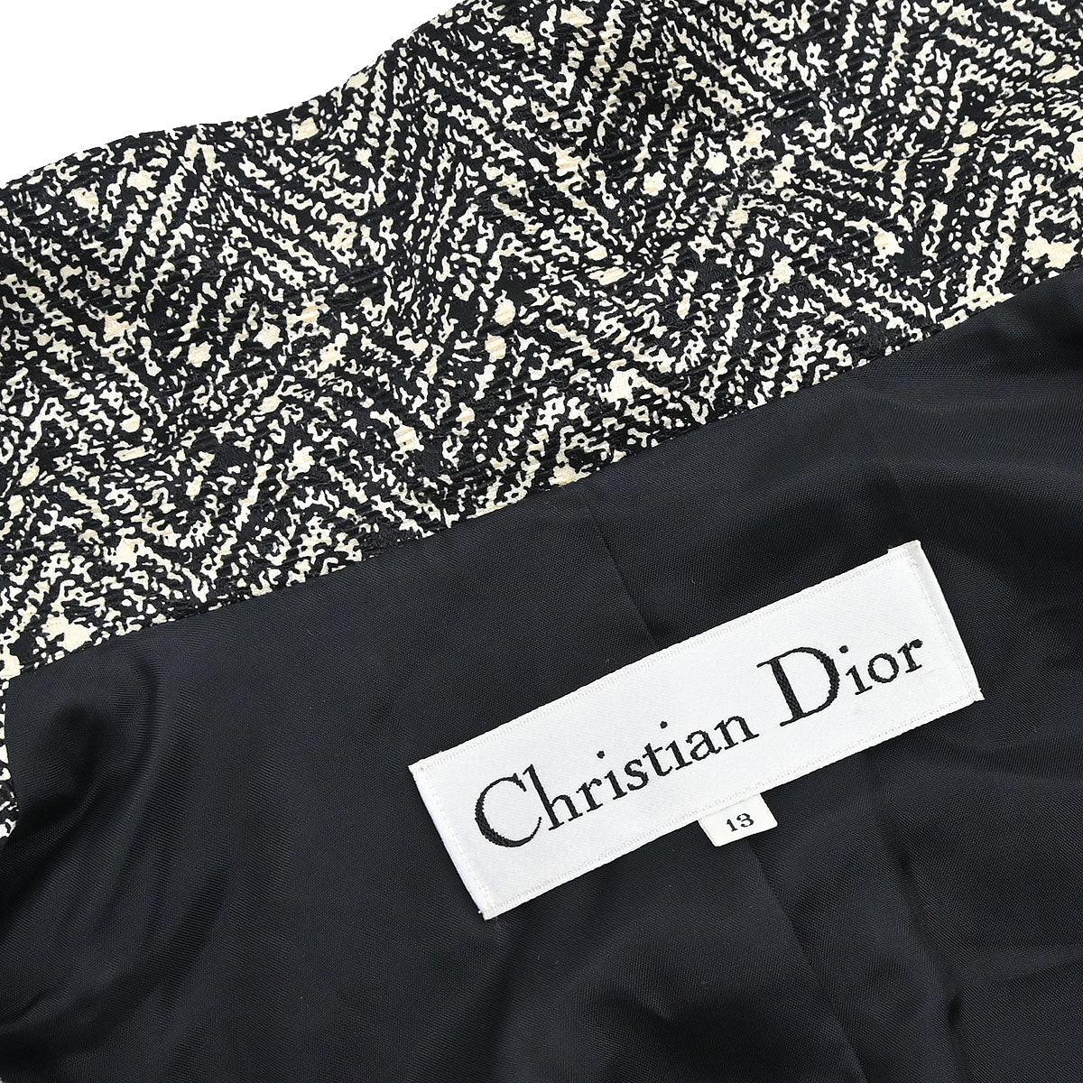 Christian Dior Setup Suit Jacket Skirt Black #40–42