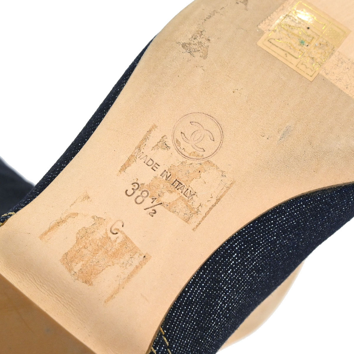 Chanel * Boots Shoes Denim Indigo Shoes #38 1/2