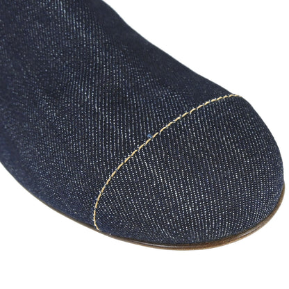 Chanel * Boots Shoes Denim Indigo Shoes #38 1/2