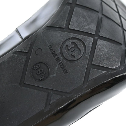 Chanel * Sock Boots Shoes Black Light Gray Shoes #38 1/2