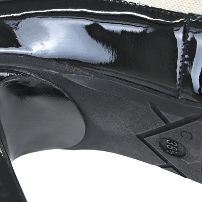 Chanel * Sock Boots Shoes Black Light Gray Shoes #38 1/2