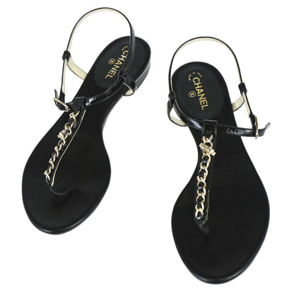 Chanel * Sandals Shoes Black Shoes #36 1/2