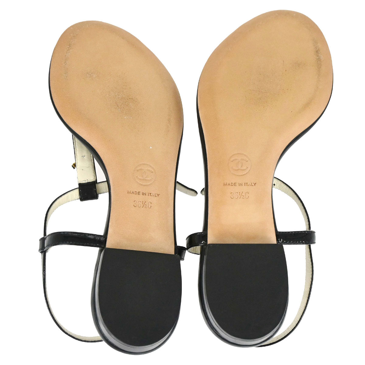 Chanel * Sandals Shoes Black Shoes #36 1/2
