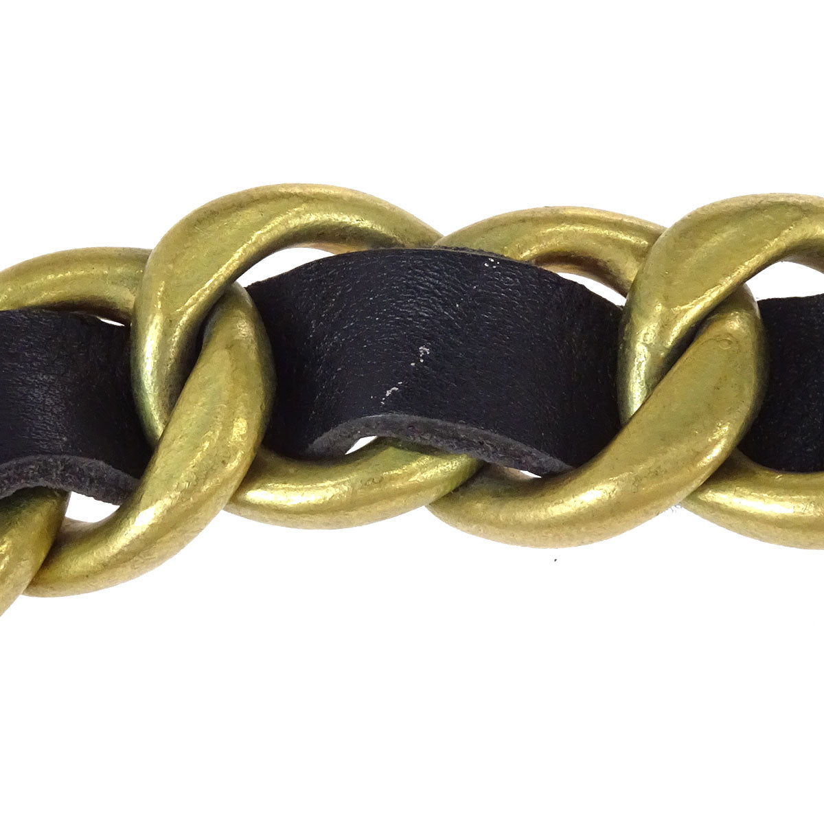 Chanel Chain Belt Medallion Gold Black 94P Small Good