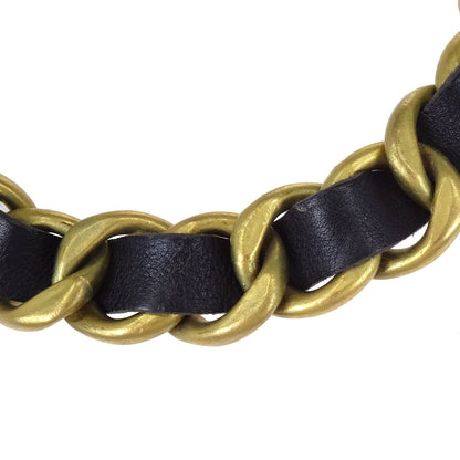 Chanel Chain Belt Medallion Gold Black 94P Small Good