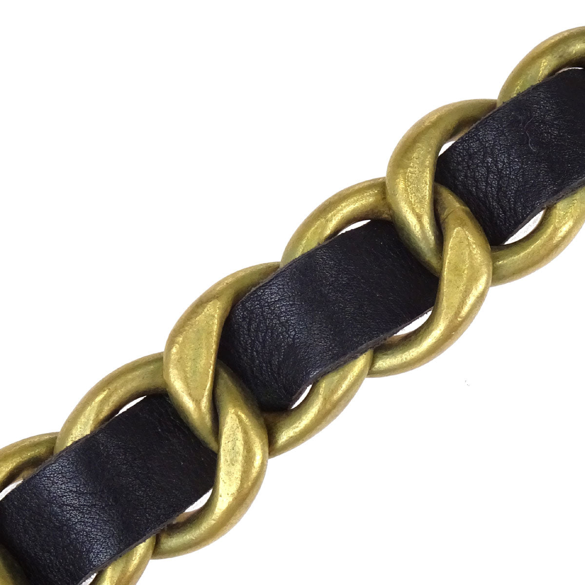 Chanel Chain Belt Medallion Gold Black 94P Small Good
