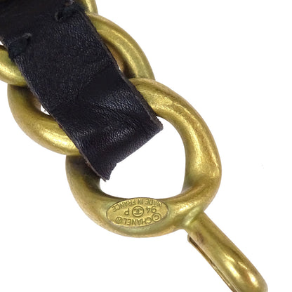 Chanel Chain Belt Medallion Gold Black 94P Small Good
