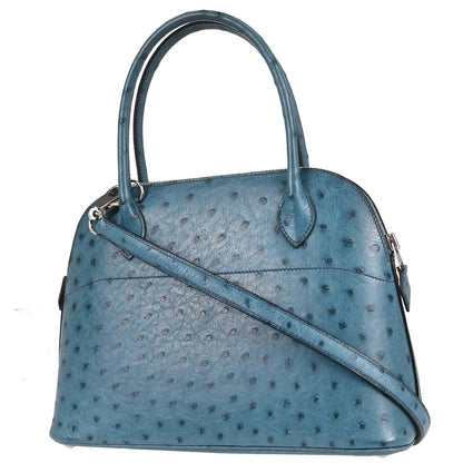 Hermes * Blue Jean Ostrich Bolide 27 2way Shoulder Handbag