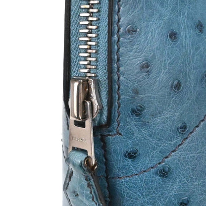 Hermes * Blue Jean Ostrich Bolide 27 2way Shoulder Handbag