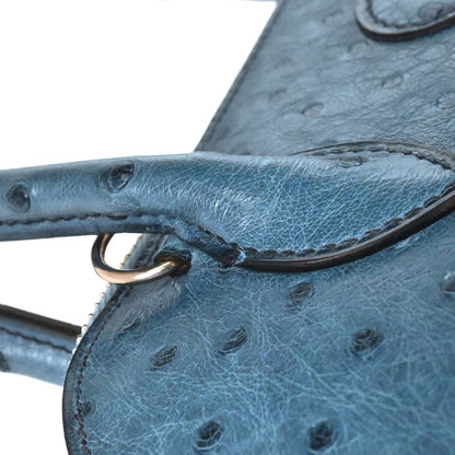 Hermes * Blue Jean Ostrich Bolide 27 2way Shoulder Handbag