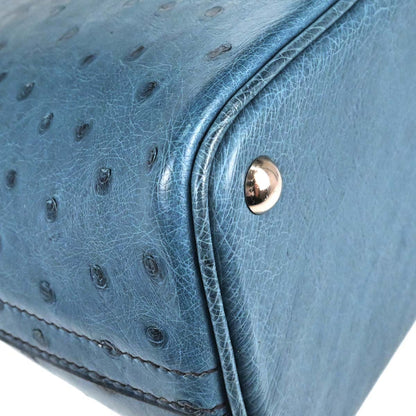 Hermes * Blue Jean Ostrich Bolide 27 2way Shoulder Handbag