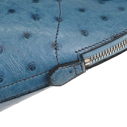 Hermes * Blue Jean Ostrich Bolide 27 2way Shoulder Handbag