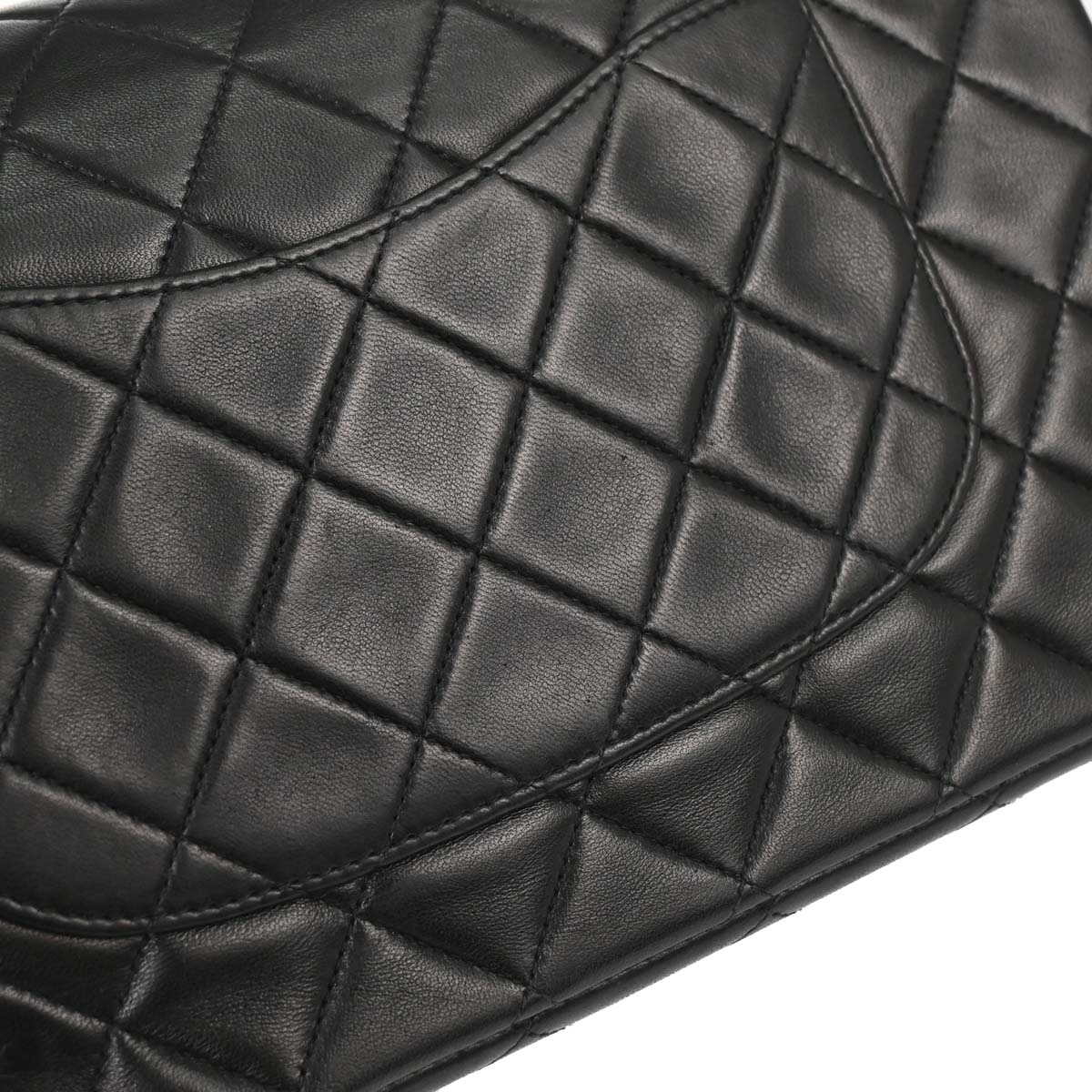 Chanel 1996-1997 Black Lambskin Medium Classic Double Flap Shoulder Bag