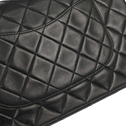 Chanel 1996-1997 Black Lambskin Medium Classic Double Flap Shoulder Bag