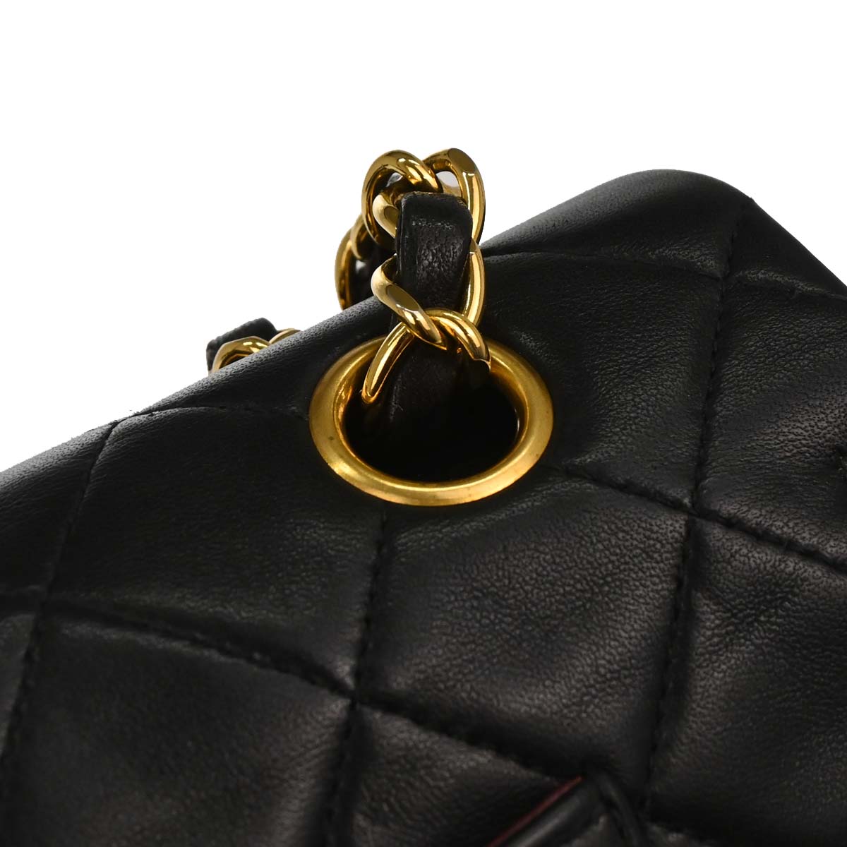 Chanel 1996-1997 Black Lambskin Medium Classic Double Flap Shoulder Bag