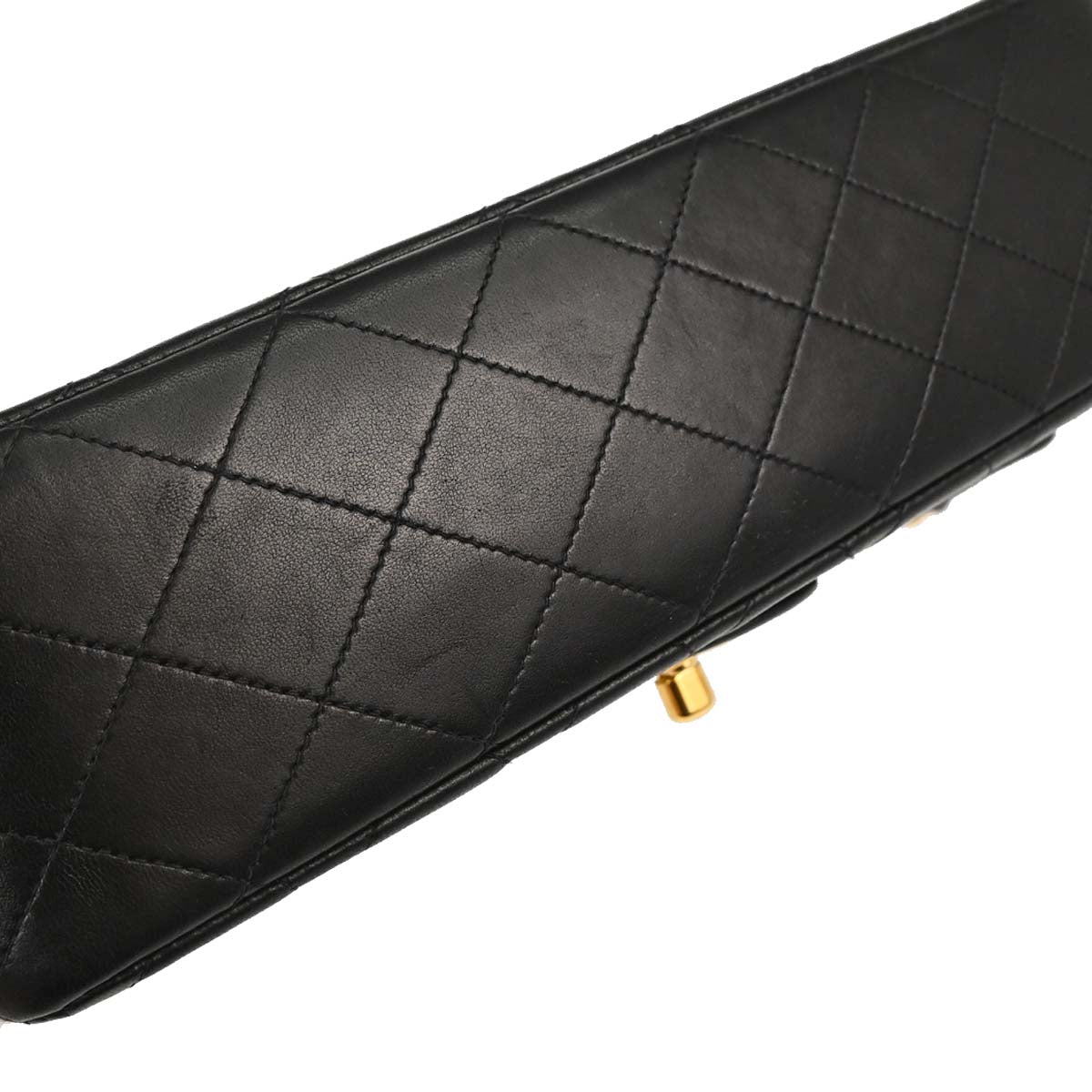 Chanel 1996-1997 Black Lambskin Medium Classic Double Flap Shoulder Bag