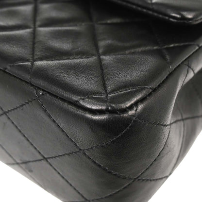 Chanel 1996-1997 Black Lambskin Medium Classic Double Flap Shoulder Bag