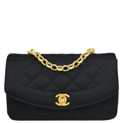 Chanel Black Satin Mini Diana Shoulder Bag