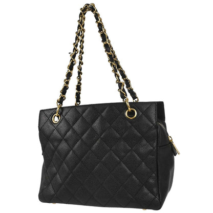 Chanel 2005-2006 Black Caviar Skin Petite Timeless Tote PTT Chain Handbag