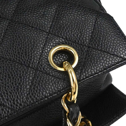 Chanel 2005-2006 Black Caviar Skin Petite Timeless Tote PTT Chain Handbag