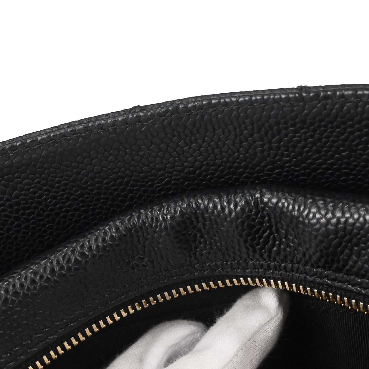 Chanel 2005-2006 Black Caviar Skin Petite Timeless Tote PTT Chain Handbag