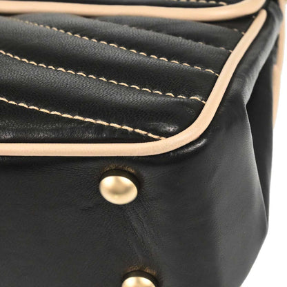 Chanel 2003-2004 Black Lambskin Chevron Single Flap Shoulder Bag